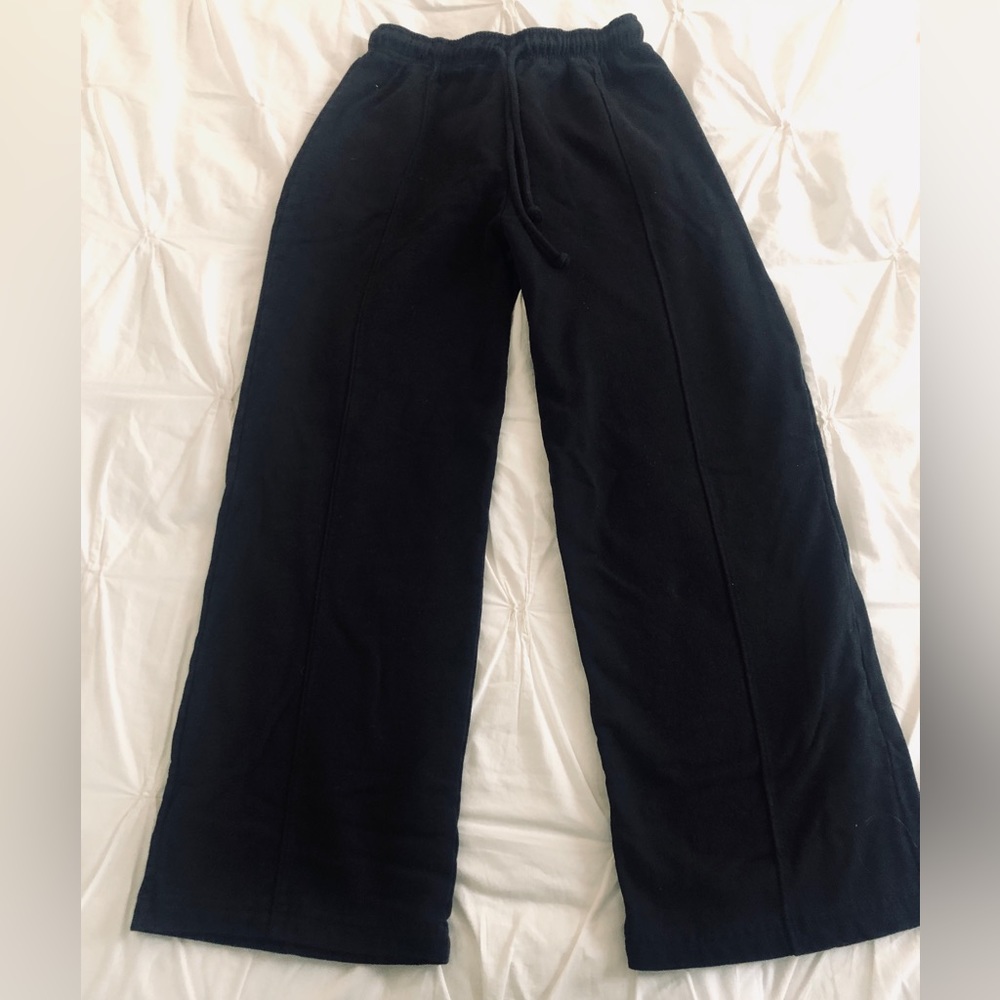 Zara Black Wide Leg Joggers Size S